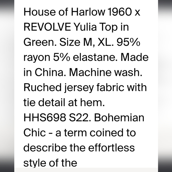 HOUSE OF HARLOW×REVOLVE YULIA TOP IN KELLY GREEN SZ XL - Picture 12 of 14